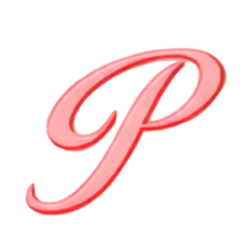 Pastry by Pagliuca logo, rød P-bogstav i kursiv stil
