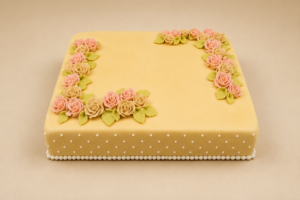 Bryllupskage med fine blomster